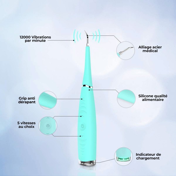 Détartreur dentaire à ultrasons domestique nettoie et élimine en douceur le  tartre dentaire et les tâches –